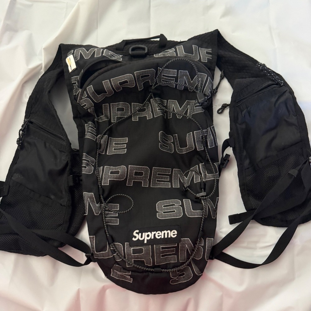 Supreme Unisex Logo Cordura Ripstop Vest Black Utility Running Backpack Hiking